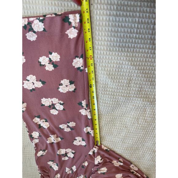 BP. By Nordstrom Floral Cozy Soft Pink Wide Leg Elastic Waist Lounge Pants Med - Picture 4 of 11